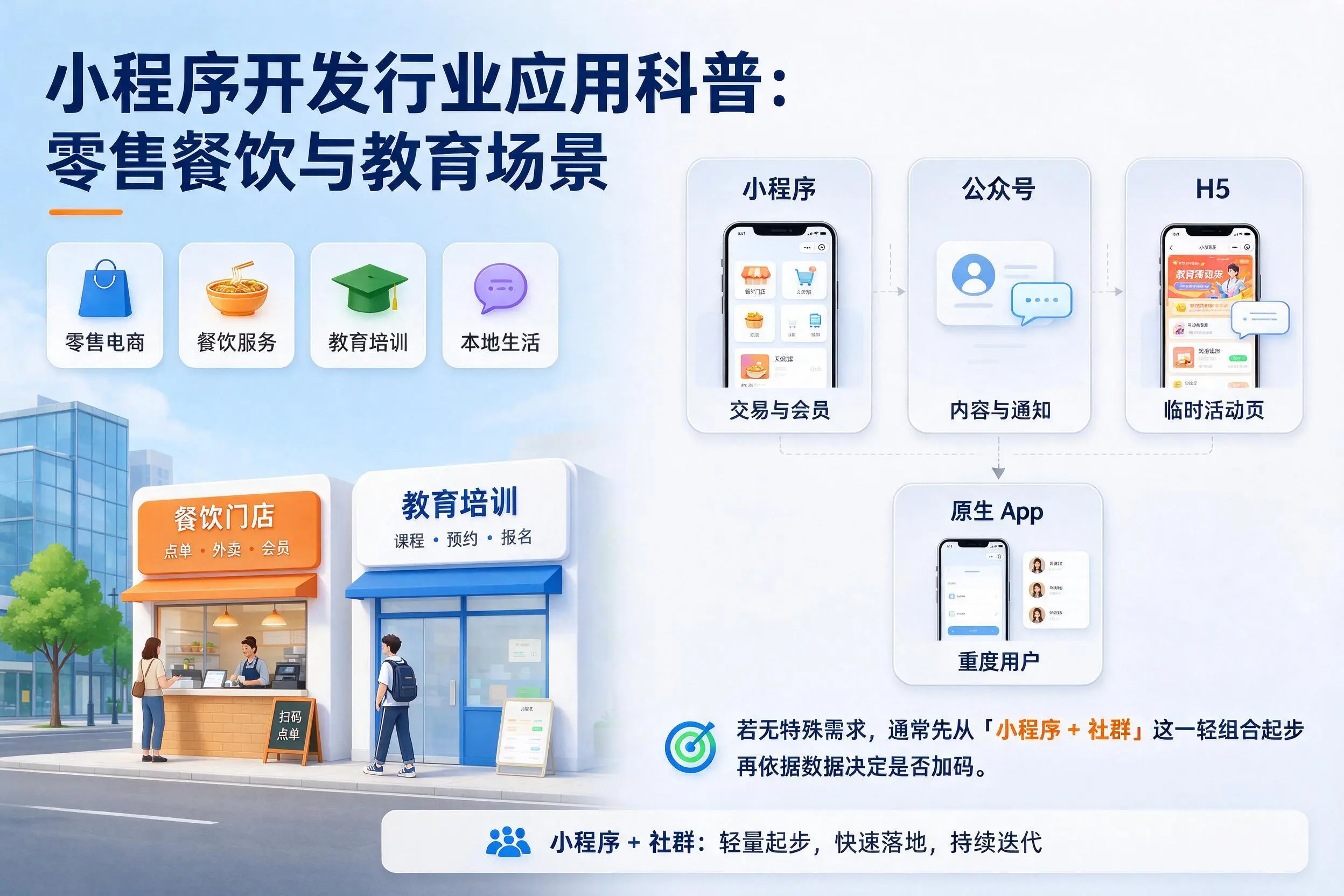 沧州小程序开发行业应用科普:零售餐饮与教育场景