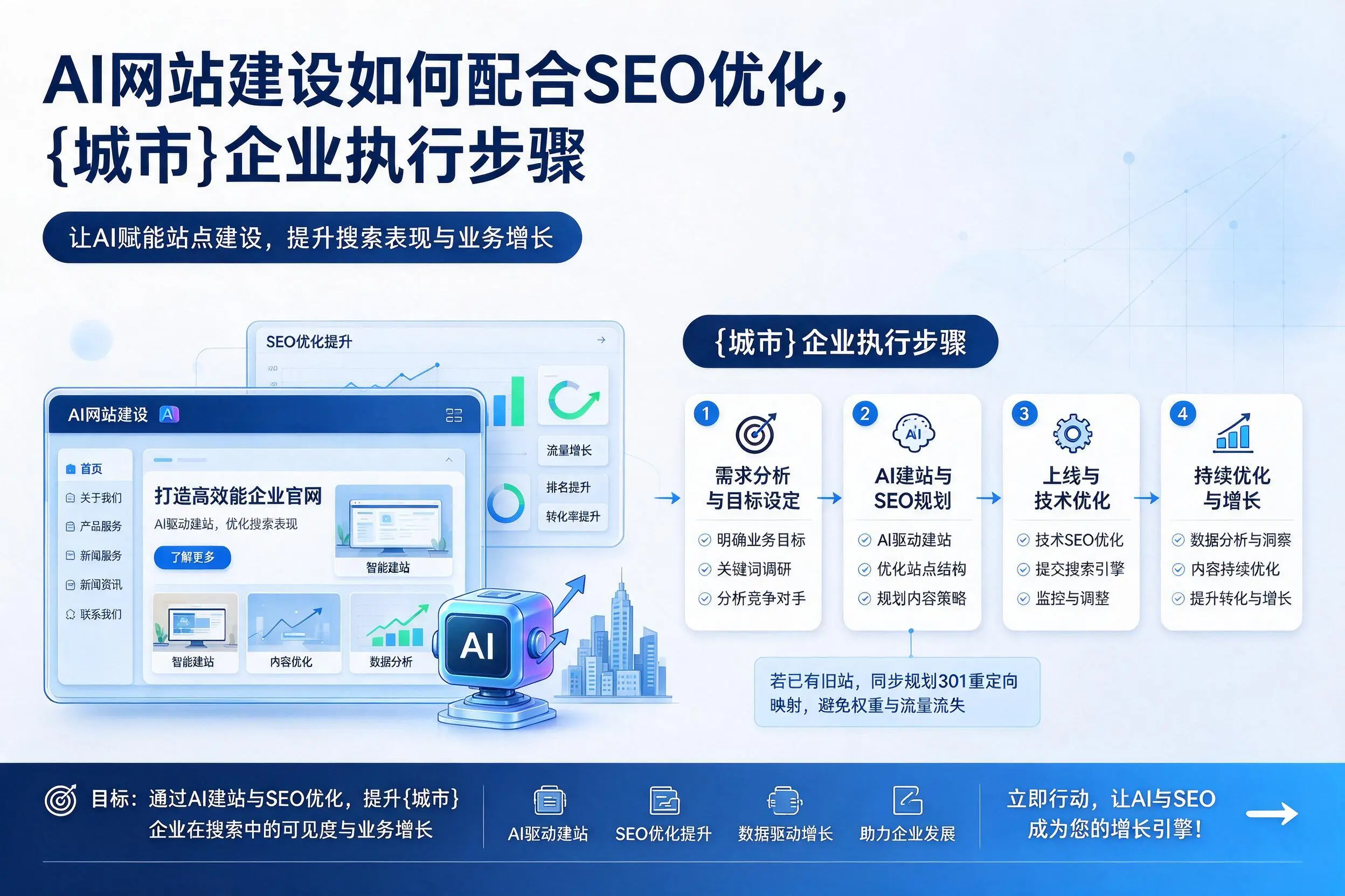 AI网站建设如何配合SEO优化，沧州企业执行步骤