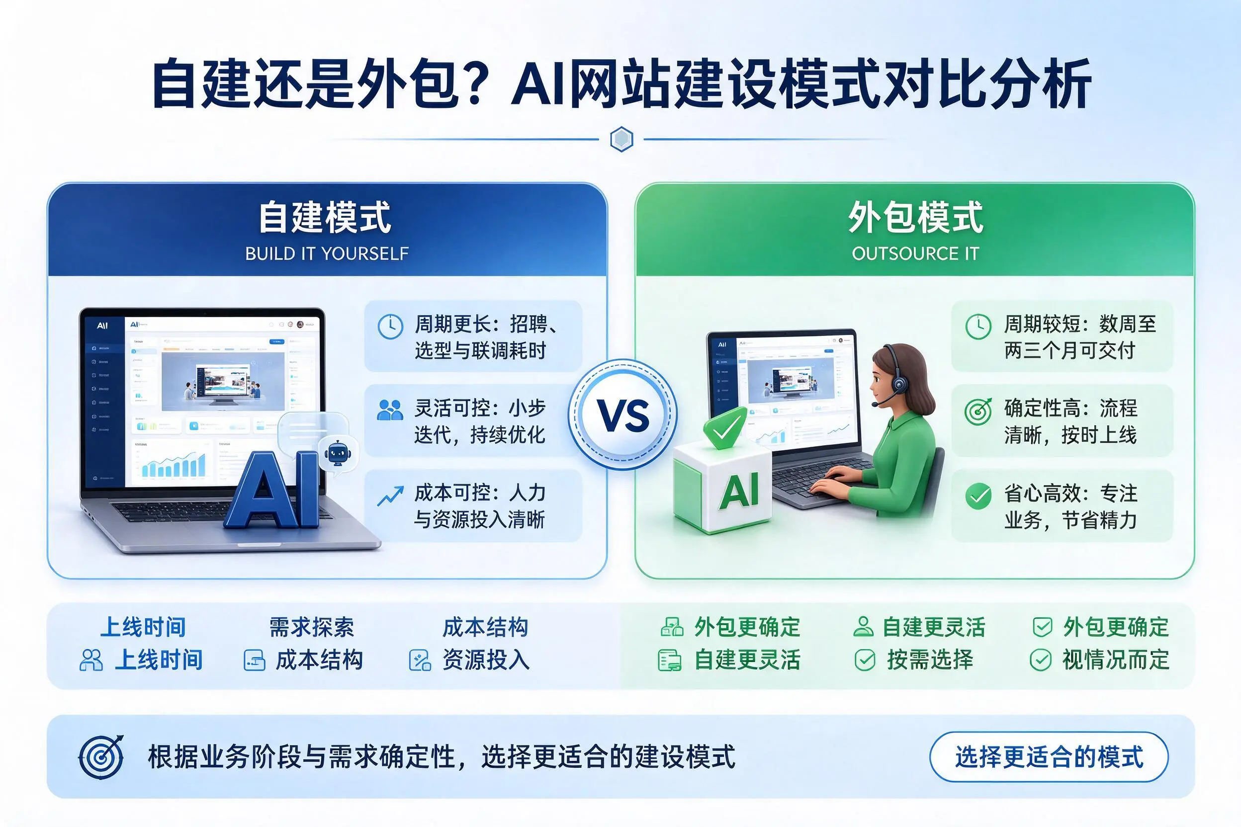 自建还是外包？沧州AI网站建设模式对比分析